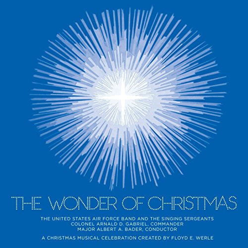 Blue album cover with white starburst and "The Wonder of Christmas" text.