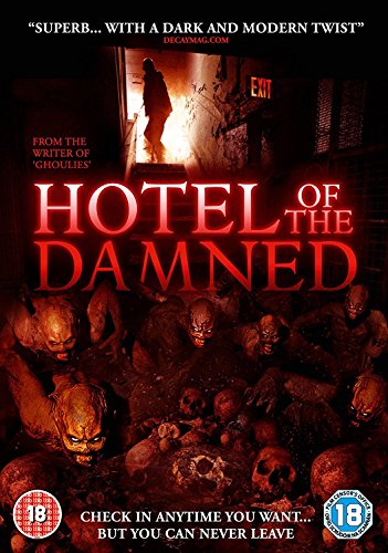 DVD cover for horror film “Hotel Of The Damned” with monstrous figures.