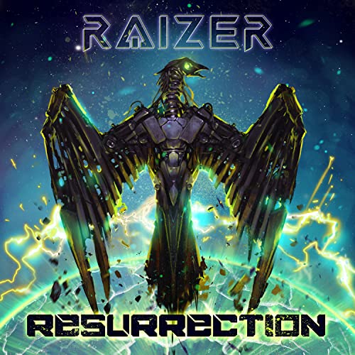 CD cover: robotic bird with outstretched wings against a blue, starry background.