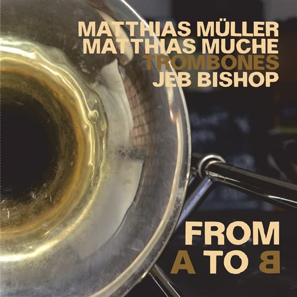 CD cover featuring polished trombones and artist names in white text.