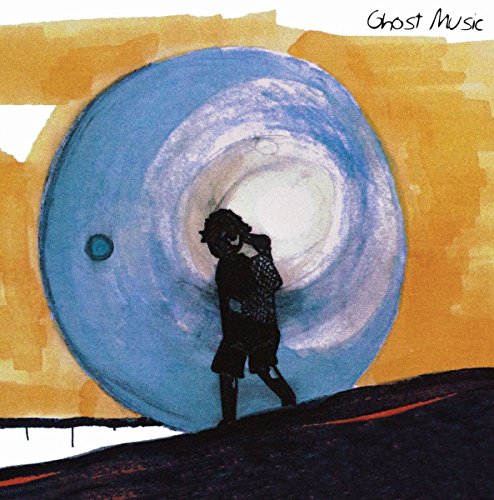 The image shows a vinyl record cover featuring a person and a large vinyl record. For accessibility purposes, a suitable alt text could be: "Vinyl record cover with person and large blue record."