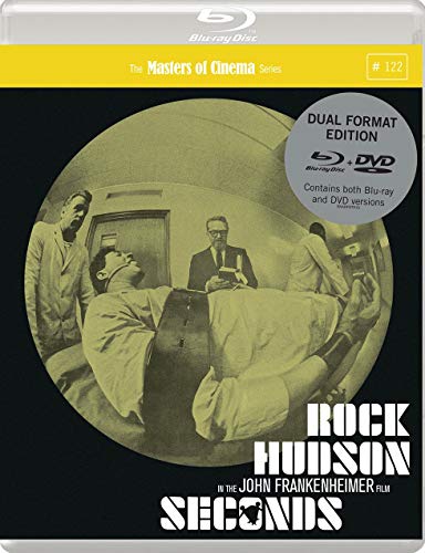 Blu-ray cover for Seconds featuring a fish-eye black and white medical scene.