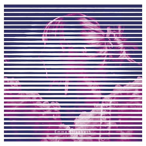 Album cover with horizontal lines and a blurred portrait in pink and purple.