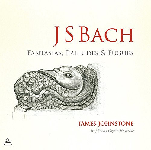 CD cover: "J.S. Bach" title with sketched dragon head illustration.