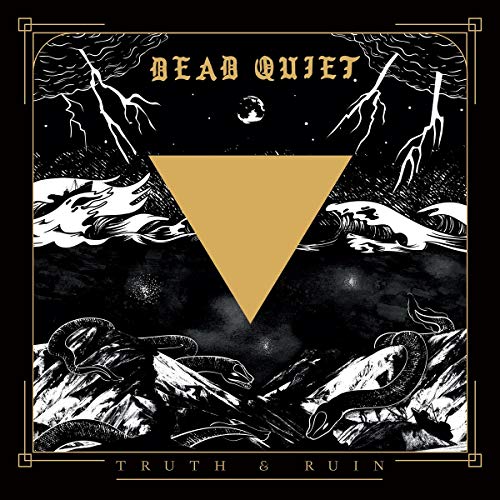 Black album cover with a gold triangle, stormy sky, and dragon imagery.
