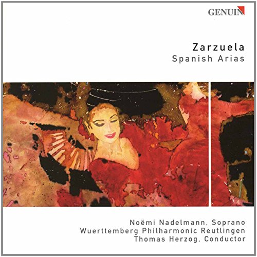 CD cover featuring a woman in red with abstract art background.