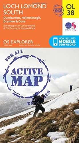 The image is an OS Explorer map cover featuring a hiker on a snowy hillside.