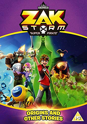 DVD cover for "Zak Storm" featuring cartoon pirates and sea creatures.