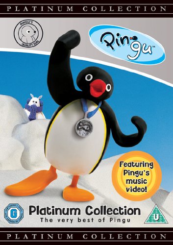 DVD cover featuring Pingu the penguin wearing a medal against a snowy background.