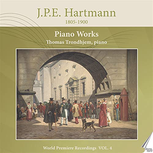 CD cover for "HARTMANN: PIANO WORKS" featuring a 19th-century street scene.