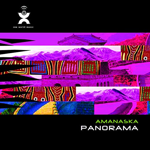 CD cover for Amanaska’s “Panorama” featuring colorful, fragmented landscape imagery.