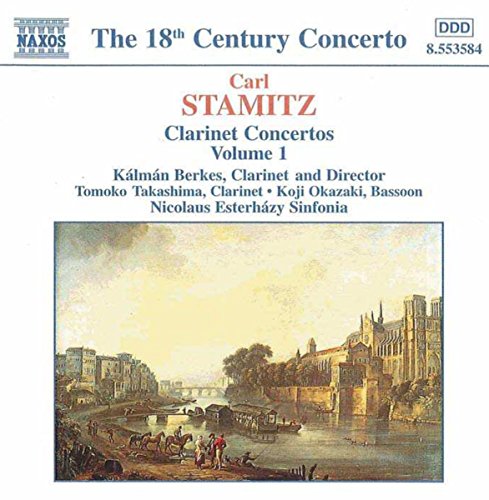 CD cover for Carl Stamitz Clarinet Concertos, Vol. 1, with a landscape.