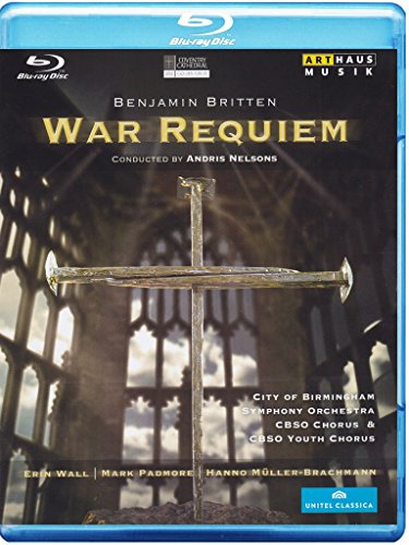 Blue-ray case with a cross in a church window background, titled "War Requiem".