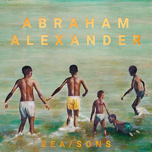 Album cover for Abraham Alexander’s “Sea/Sons” featuring children at the beach.