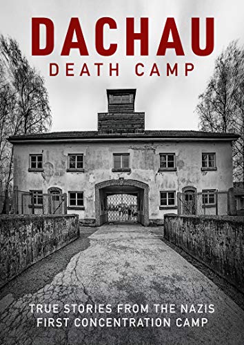 Dachau concentration camp main gate, a somber, grayscale DVD cover.