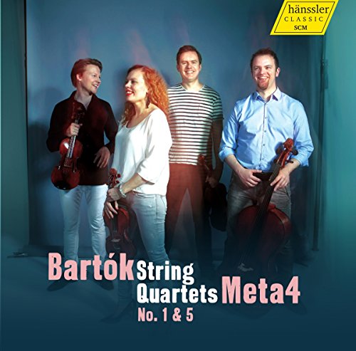 CD cover featuring four musicians holding string instruments, with text and logo.