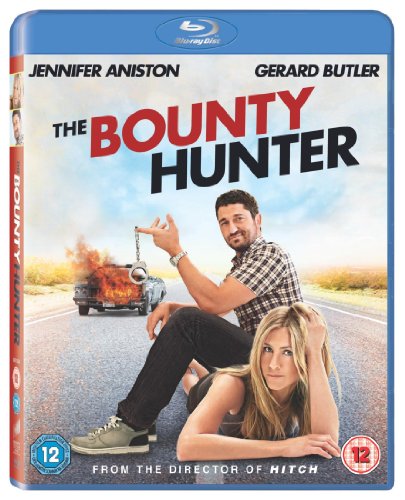 The Bounty Hunter" Blu-ray cover featuring Jennifer Aniston and Gerard Butler.
