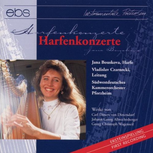 CD cover featuring a woman with a harp and German text.