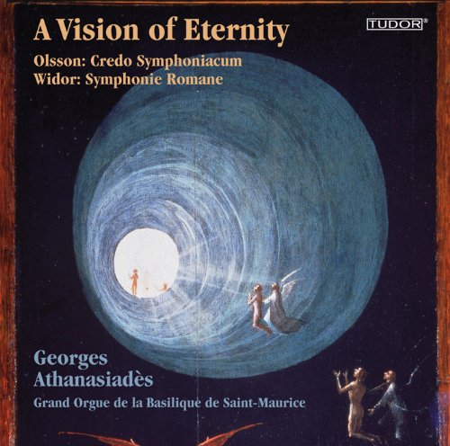 "CD cover art featuring a spiral tunnel with figures and a glowing light."