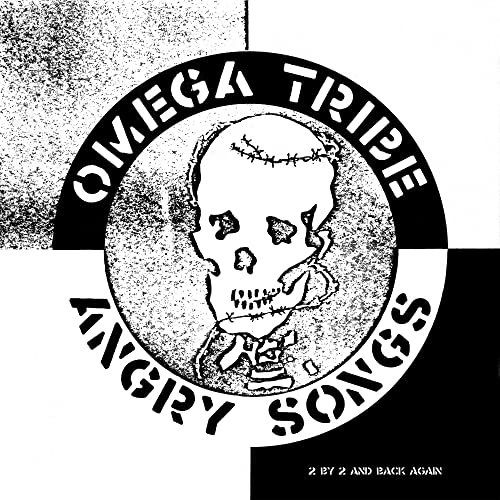 Black and white album cover with skull, text “Angry Songs” and “Omega Tribe”.