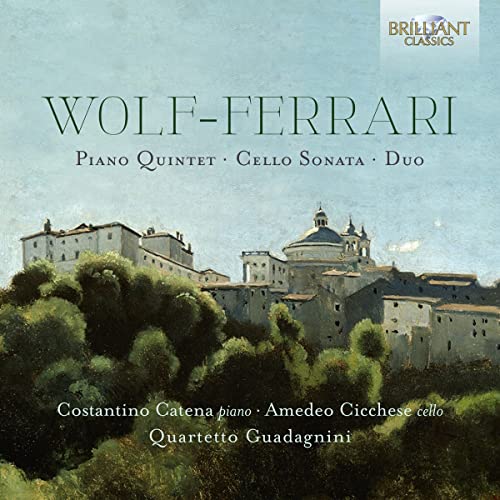 CD cover for Wolf-Ferrari classical music, featuring a hilltop town.