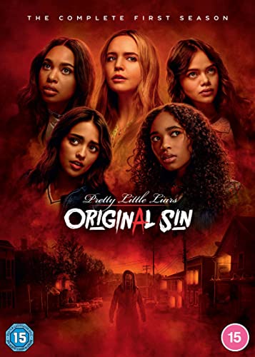 Pretty Little Liars: Original Sin" DVD cover with five young women and a shadowy figure.