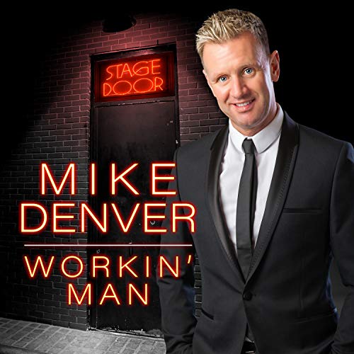 "CD cover featuring a man in a suit with a 'STAGE DOOR' sign."