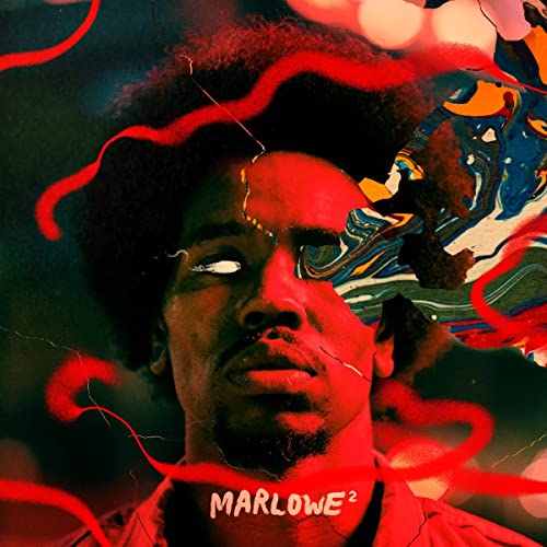 Album cover featuring a portrait of a man with abstract red and blue paint.