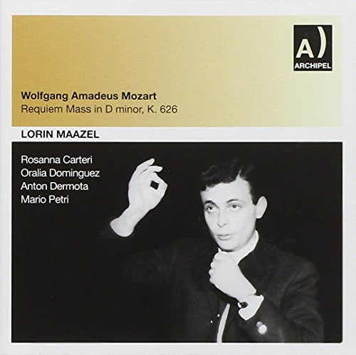 CD cover with conductor Lorin Maazel in black and white, gold background, and text.