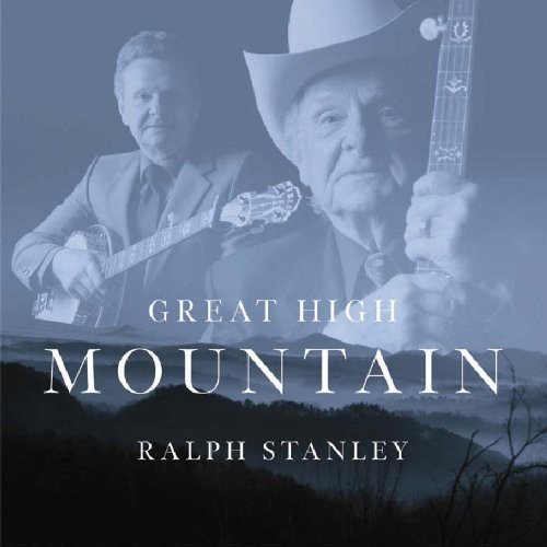 Blue-toned album cover with Ralph Stanley and another man holding guitars, mountains below.