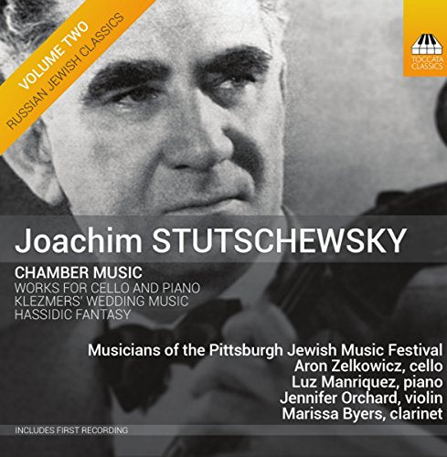 CD cover featuring black and white portrait of Joachim Stutschewsky.