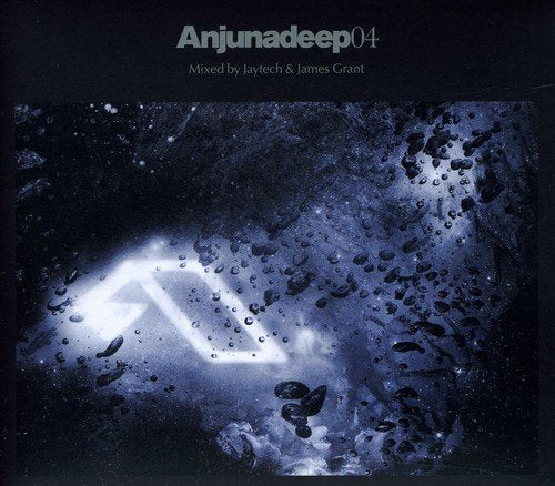 "CD cover art: dark, icy surface with glowing white arrow, titled 'Anjunadeep04'."