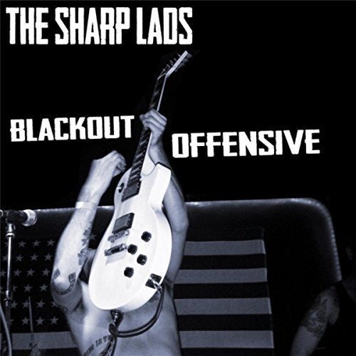 CD cover for "Blackout Offensive" by The Sharp Lads, featuring a guitarist.