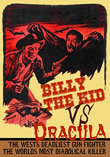 Vintage DVD cover: Billy the Kid aims at a menacing Dracula.