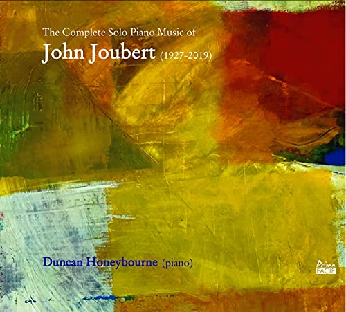 CD cover with abstract yellow and orange paint strokes, text details composer John Joubert.