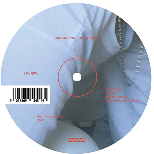 Vinyl record label for Croatian Amor’s “Finding People” with abstract imagery.