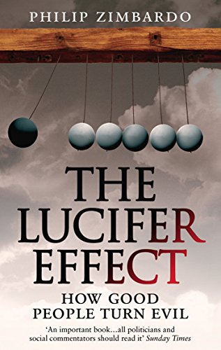 The image depicts a book cover with a Newton's cradle and cloudy sky.