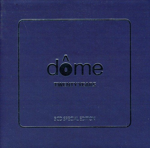 "Dome: Twenty Years" CD cover, dark blue background, silver text, Amazon logo.