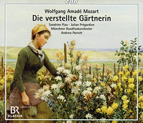 CD cover: woman in garden, painting detail, Mozart opera "La Finta Giardiniera".