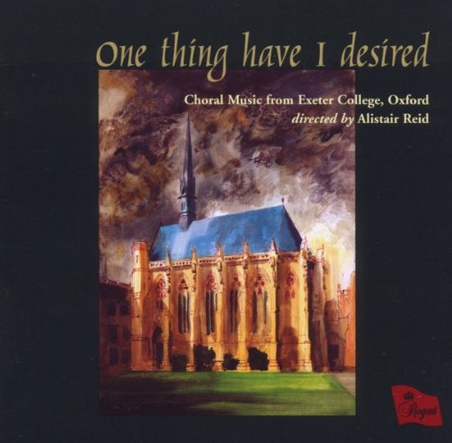 "CD cover featuring a church with a blue roof and cloudy sky."