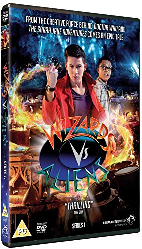"Wizards Vs Aliens Series 1 DVD case with two men and fiery, magical imagery."