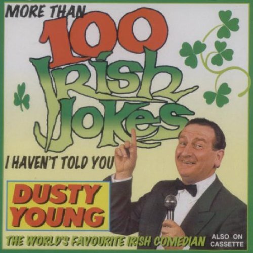 CD cover featuring comedian Dusty Young with Irish-themed graphics.