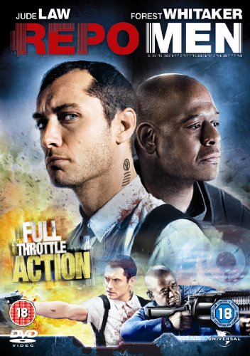 DVD cover for "Repo Men" featuring Jude Law and Forest Whitaker.