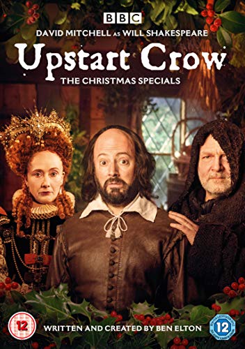 DVD cover for "Upstart Crow: The Christmas Specials" featuring three actors in period costume.