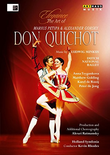DVD cover for "Don Quichot" ballet performance featuring male and female dancer in red costumes.