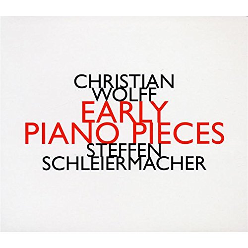 "CD cover with 'Early Piano Pieces' in red and black text on white background."