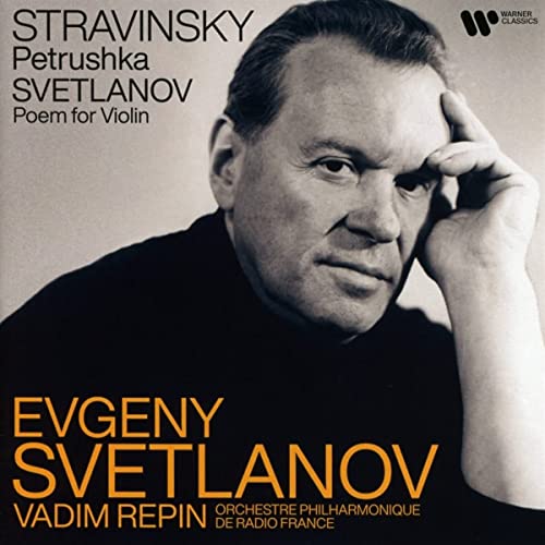 CD cover featuring a black and white portrait of conductor Evgeni Svetlanov.
