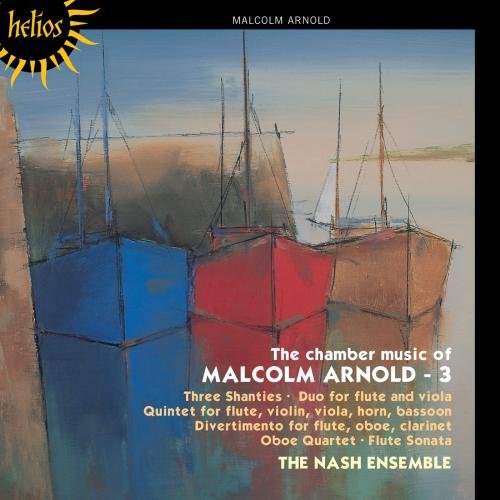"CD cover featuring a painting of three boats on calm water, with text overlay."
