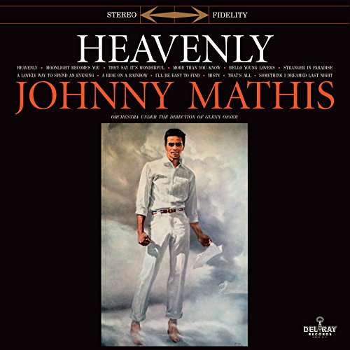Johnny Mathis’ “Heavenly” vinyl album cover with a portrait of the singer.