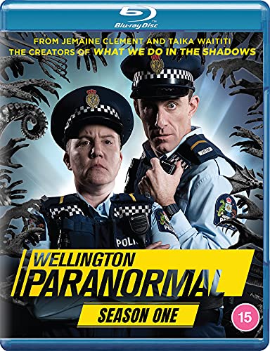 "Wellington Paranormal: Season 1" Blu-ray case with two police officers and ghostly figures.